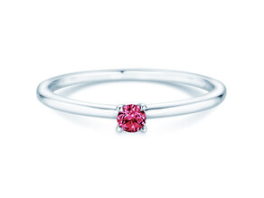 Geboortesteen ring Classic 4 januari in 14K witgoud met granaat 0,10ct