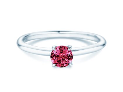 Geboortesteen ring Classic 4 januari in 14K witgoud met granaat 0,50ct