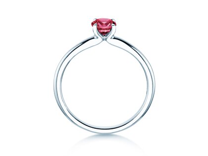 Geboortesteen ring Classic 4 januari in 14K witgoud met granaat 0,50ct