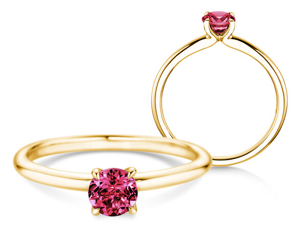 Geboortesteen ring Classic 4 januari in 14K geelgoud met granaat 0,50ct