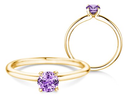 Geboortesteen ring Classic 4 februari in 9K geelgoud met amethist 0,50ct