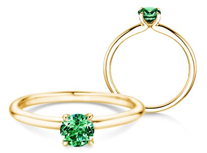 Geboortesteen ring Classic 4 mei in 9K geelgoud met smaragd 0,50ct