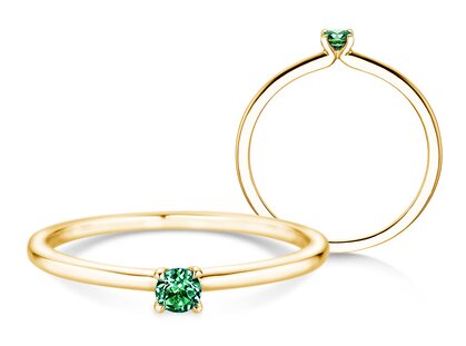Geboortesteen ring Classic 4 mei in 9K geelgoud met smaragd 0,10ct