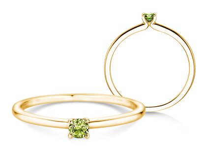 Geboortesteen ring Classic 4 augustus in 14K geelgoud met peridoot 0,10ct