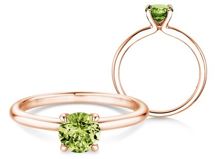Geboortesteen ring Classic 4 augustus in 9K roségoud met peridoot 1,00ct