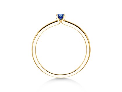 Geboortesteen ring Classic 4 september in 14K geelgoud met saffier 0,10ct