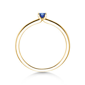 Geboortesteen ring Classic 4 september in 14K geelgoud met saffier 0,10ct