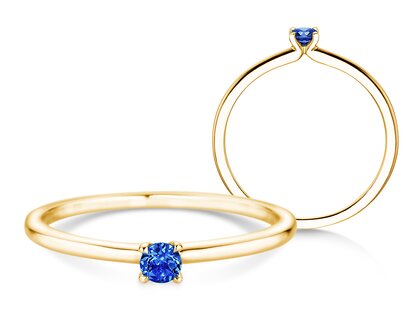 Geboortesteen ring Classic 4 september in 14K geelgoud met saffier 0,10ct