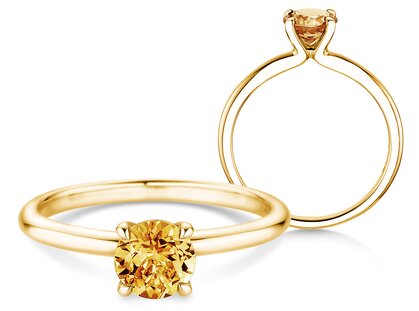 Geboortesteen ring Classic 4 november in 9K geelgoud met citrien 1,00ct