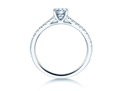 Geboortesteen ring Pure Colour april in 14K witgoud met diamant 0,50ct en diamanten 0,26ct