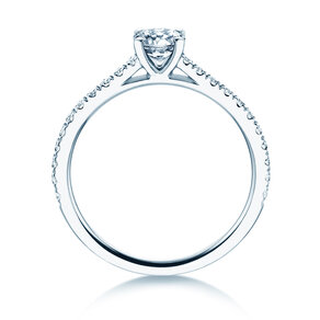Geboortesteen ring Pure Colour april in 14K witgoud met diamant 0,50ct en diamanten 0,26ct