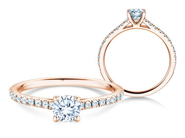 Geboortesteen ring Pure Colour april in 9K witgoud met diamant 0,50ct en diamanten 0,26ct