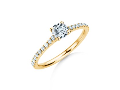 Geboortesteen ring Pure Colour april in 14K geelgoud met diamant 0,50ct en diamanten 0,26ct