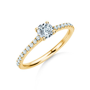 Geboortesteen ring Pure Colour april in 14K geelgoud met diamant 0,50ct en diamanten 0,26ct