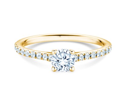 Geboortesteen ring Pure Colour april in 14K geelgoud met diamant 0,50ct en diamanten 0,26ct