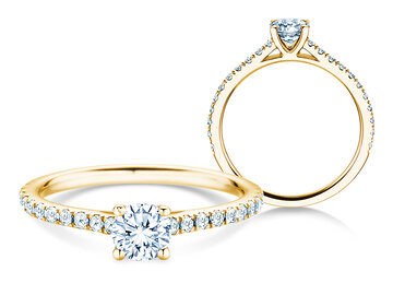 Geboortesteen ring Pure Colour april in 9K witgoud met diamant 0,50ct en diamanten 0,26ct