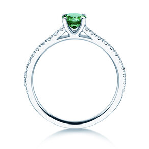 Geboortesteen ring Pure Colour mei in 9K witgoud met smaragd 0,50ct en diamanten 0,26ct