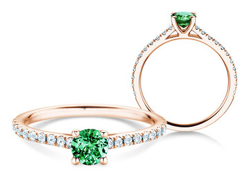 Geboortesteen ring Pure Colour mei in 9K witgoud met smaragd 0,50ct en diamanten 0,26ct