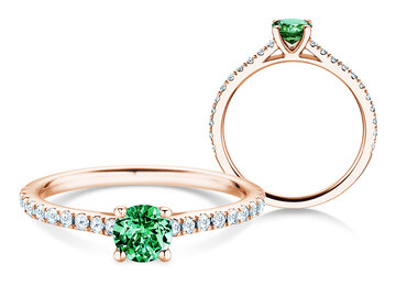 Geboortesteen ring Pure Colour mei in 9K witgoud met smaragd 0,50ct en diamanten 0,26ct