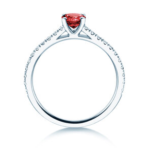 Geboortesteen ring Pure Colour juli in 9K witgoud met robijn 0,50ct en diamanten 0,26ct