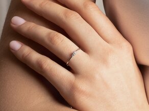 Geboortesteen ring Vivid Petite april in 9K geelgoud met diamant 0,08ct en diamanten 0,02ct