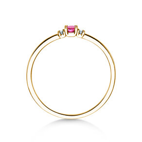 Geboortesteen ring Vivid Petite oktober in 14K geelgoud met roze toermalijn 0,09ct en diamanten 0,02ct