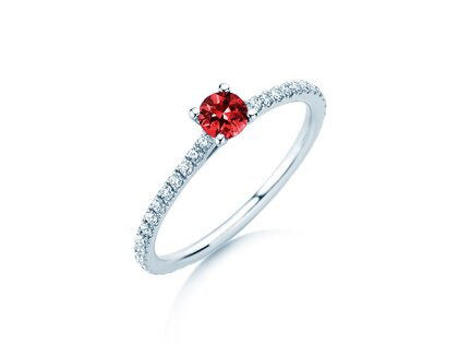 Verlovingsring Bright in 9K witgoud met robijn 0,25ct en diamanten 0,27ct