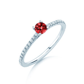 Verlovingsring Bright in 9K witgoud met robijn 0,25ct en diamanten 0,27ct