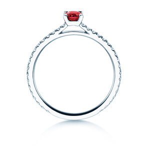 Verlovingsring Bright in 9K witgoud met robijn 0,25ct en diamanten 0,27ct