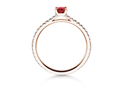 Verlovingsring Bright in 14K roségoud met robijn 0,20ct en diamanten 0,27ct