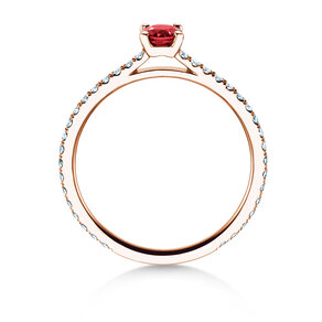 Verlovingsring Bright in 14K roségoud met robijn 0,20ct en diamanten 0,27ct