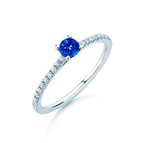 Verlovingsring Bright in 9K witgoud met saffier 0,20ct en diamanten 0,27ct