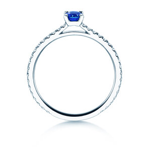 Verlovingsring Bright in 9K witgoud met saffier 0,20ct en diamanten 0,27ct