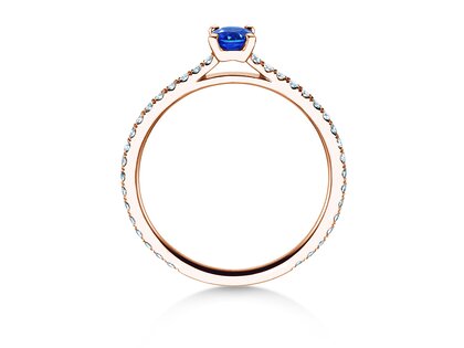 Verlovingsring Bright in 14K roségoud met saffier 0,20ct en diamanten 0,27ct