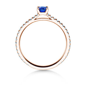 Verlovingsring Bright in 14K roségoud met saffier 0,20ct en diamanten 0,27ct