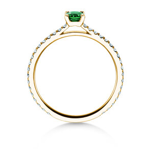 Verlovingsring Bright in 14K geelgoud met smaragd 0,20ct en diamanten 0,27ct
