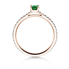 Verlovingsring Bright in 14K roségoud met smaragd 0,20ct en diamanten 0,27ct
