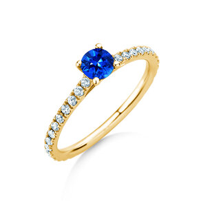 Verlovingsring Bright in 14K geelgoud met saffier 0,50ct en diamanten 0,36ct