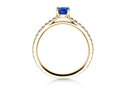 Verlovingsring Bright in 14K geelgoud met saffier 0,50ct en diamanten 0,36ct