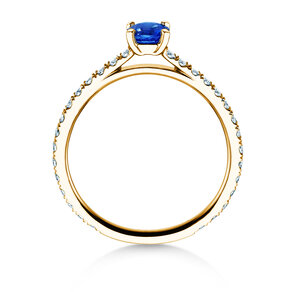 Verlovingsring Bright in 14K geelgoud met saffier 0,50ct en diamanten 0,36ct