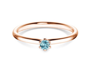 Verlovingsring Classic Colour in 9K roségoud met blauwe topaas 0,10ct