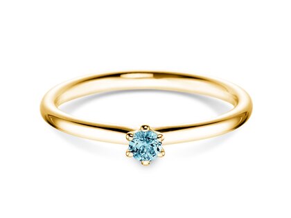 Verlovingsring Classic Colour in 14K geelgoud met blauwe topaas 0,05ct
