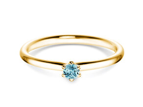 Verlovingsring Classic Colour in 14K geelgoud met blauwe topaas 0,05ct