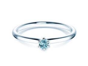 Verlovingsring Classic Colour in 14K witgoud met blauwe topaas 0,05ct