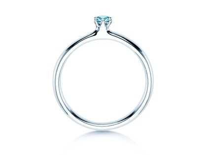 Verlovingsring Classic Colour in 14K witgoud met blauwe topaas 0,05ct