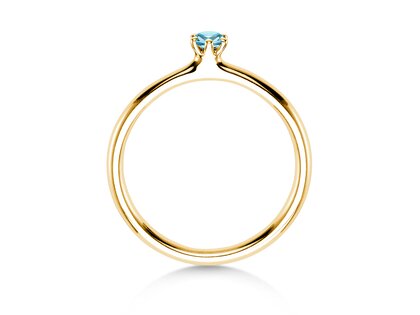 Verlovingsring Classic Colour in 14K geelgoud met blauwe topaas 0,05ct