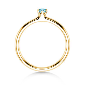 Verlovingsring Classic Colour in 14K geelgoud met blauwe topaas 0,05ct