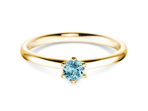 Verlovingsring Classic Colour in 14K geelgoud met blauwe topaas 0,25ct