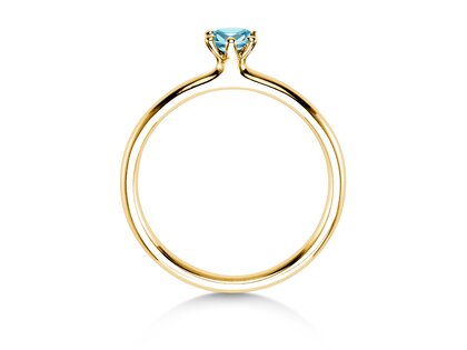 Verlovingsring Classic Colour in 14K geelgoud met blauwe topaas 0,25ct