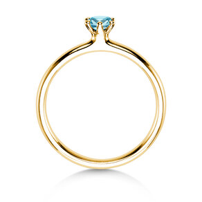Verlovingsring Classic Colour in 14K geelgoud met blauwe topaas 0,25ct